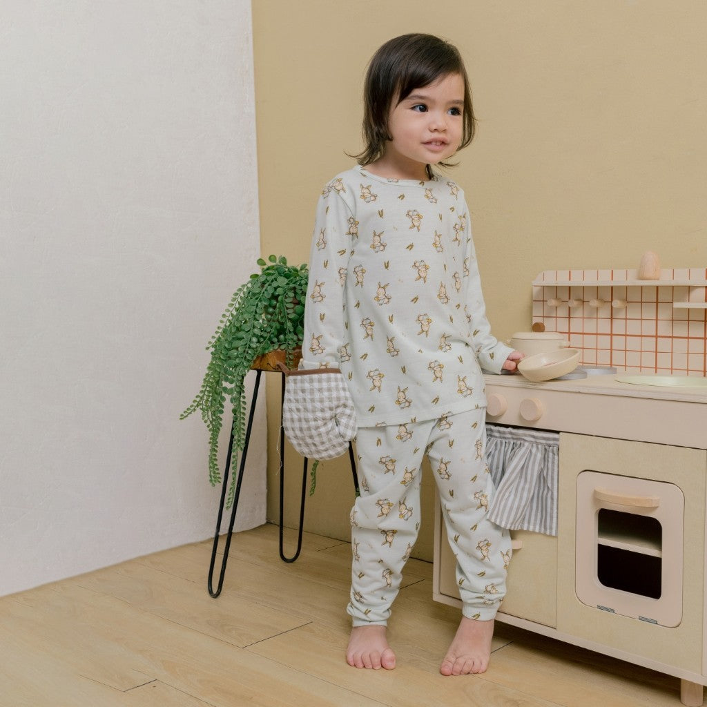 Little Wear Shoulder Button Long Set 23.0 by Little Palmerhaus (Setelan Baju Anak Lengan Panjang)