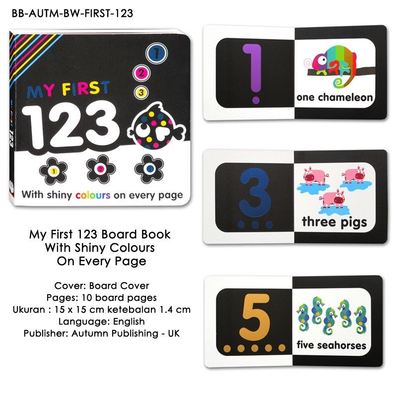 [Autumn] My First High Contrast Board Books (123 / Colours / Shapes / Words) with shiny colours on every page