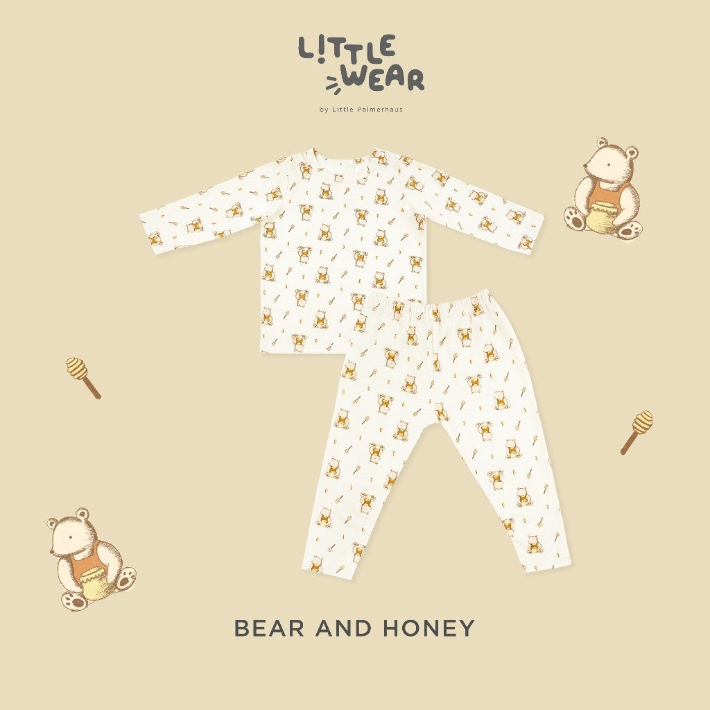 Little Wear Shoulder Button Long Set 23.0 by Little Palmerhaus (Setelan Baju Anak Lengan Panjang)