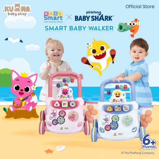 BEBE SMART Smart Baby Walker Pink Fong Baby Shark / Push Walker / Dorongan Bayi / Dorongan Bayi Belajar Jalan