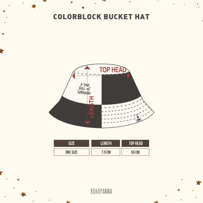 BOHOPANNA - COLORBLOCK BUCKET HAT - TOPI ANAK