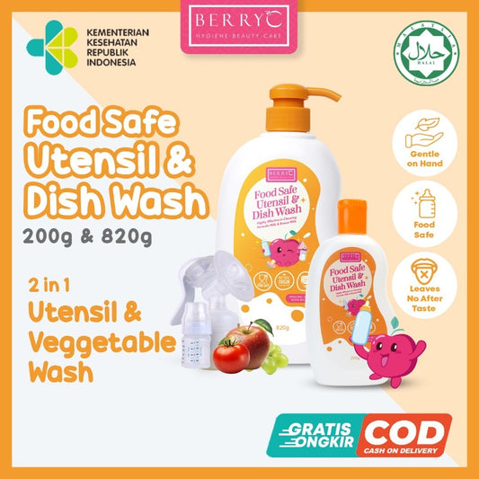 BerryC Food Safe Utensil & Dish Wash 200G 820G Sabun Cuci Botol Susu Bayi Baby Bottle Soap Cleanser