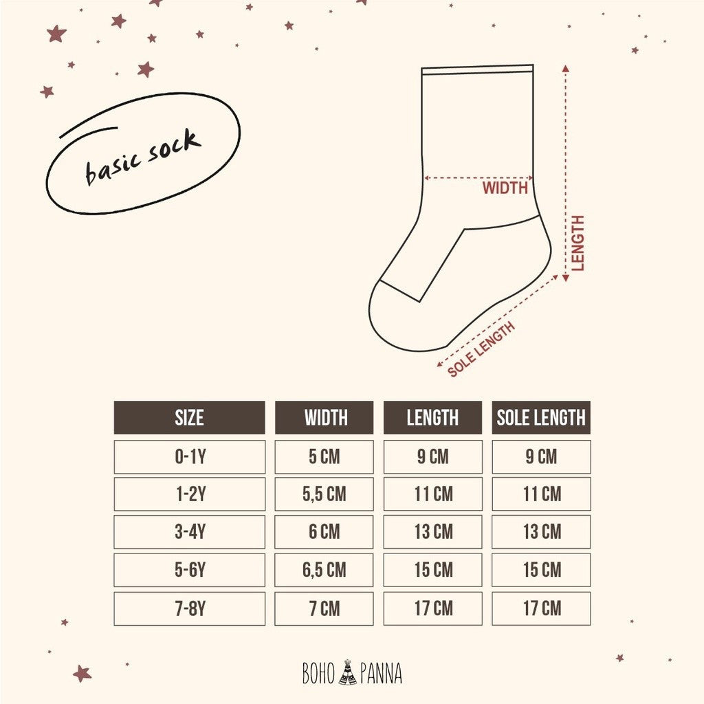BOHOPANNA - BASIC SOCK - Kaos Kaki Anak 0-4 tahun