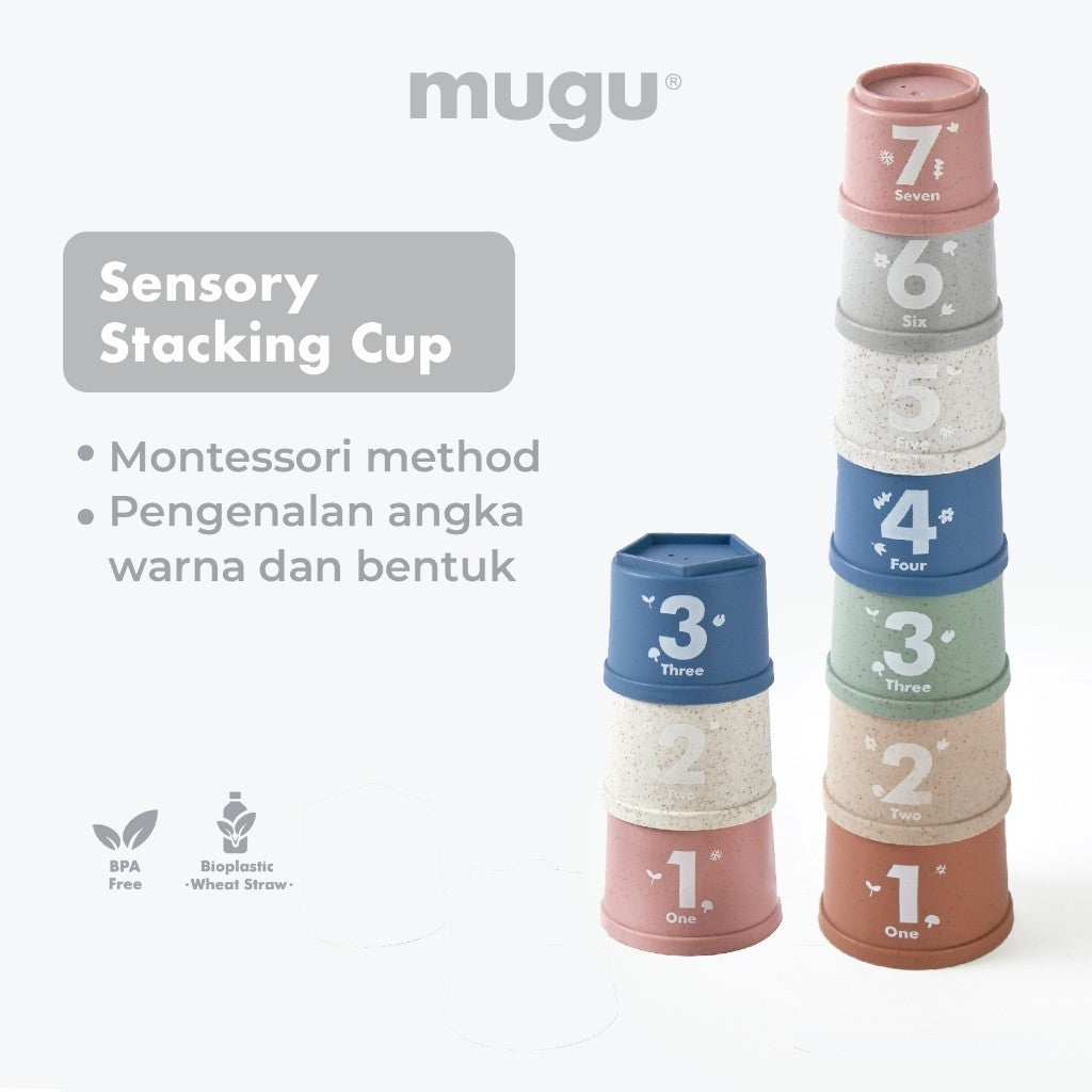 Mainan Edukatif Anak | Mainan Susun Montessori Edukatif | Wheat Straw Bahan Jerami Gandum | BPA Free & SNI - mugu Sensory Toys