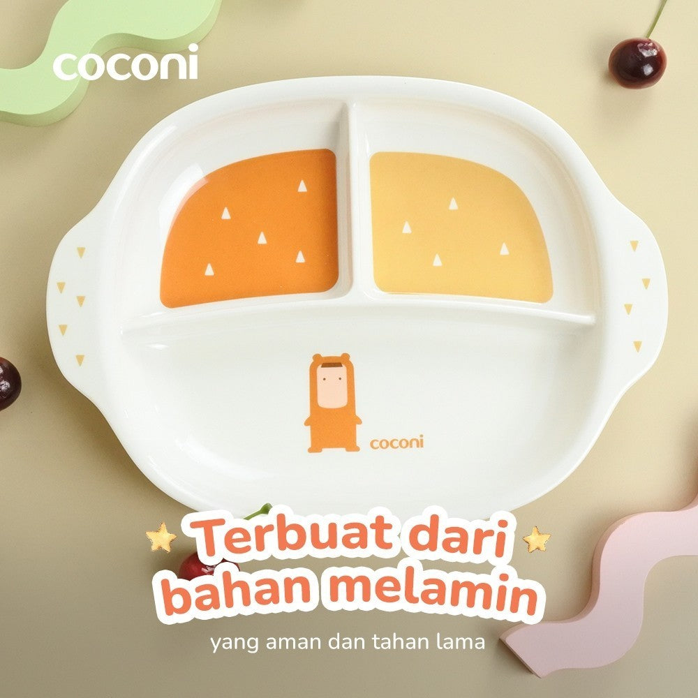 COCONI Melamine MunchPlate | Piring Makan Anak Bayi Sekat Tiga BPA FREE FOOD GRADE