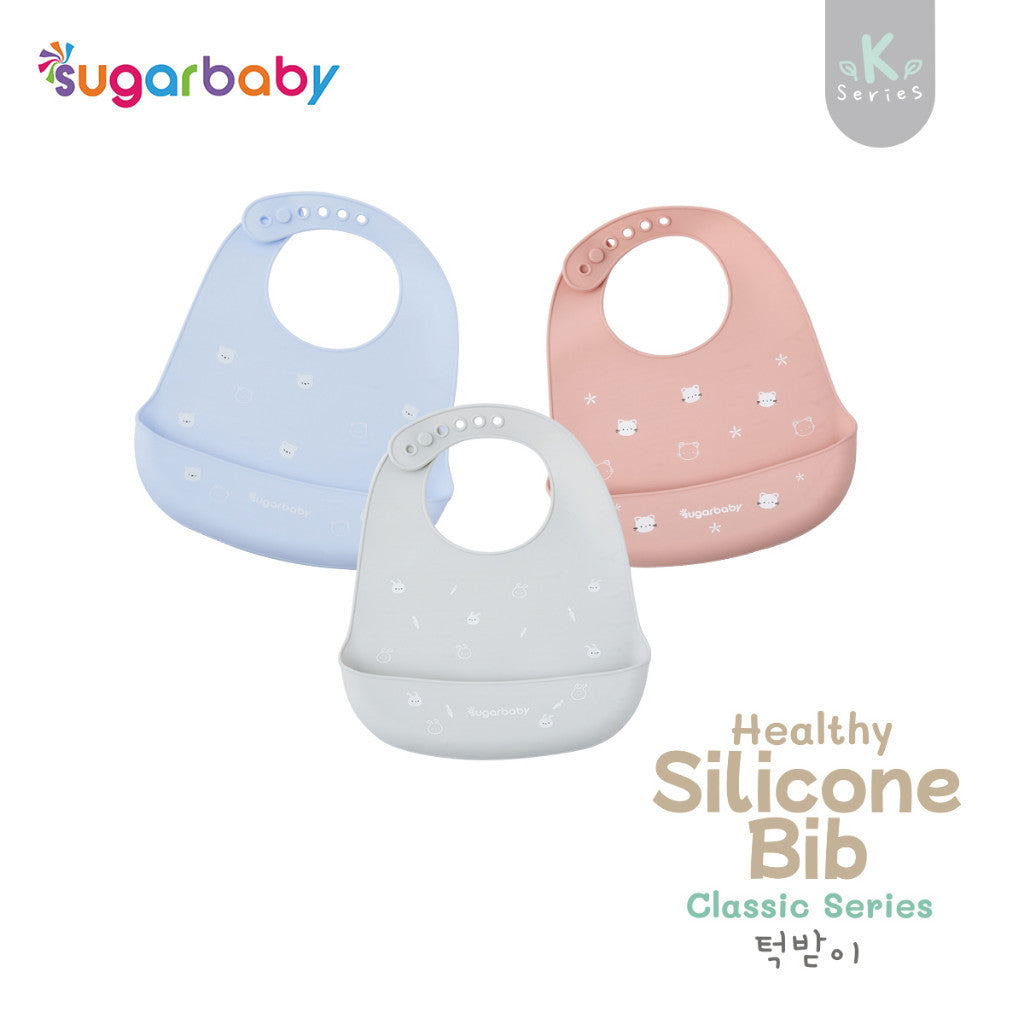 Sugar Baby Premium Silicon Bib (K-series) FDA Food Grade Celemek Mpasi Bib