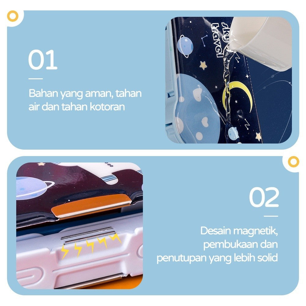 Hannei Tempat Pensil Multifungsi Motif Untuk Anak Kotak Pensil Case