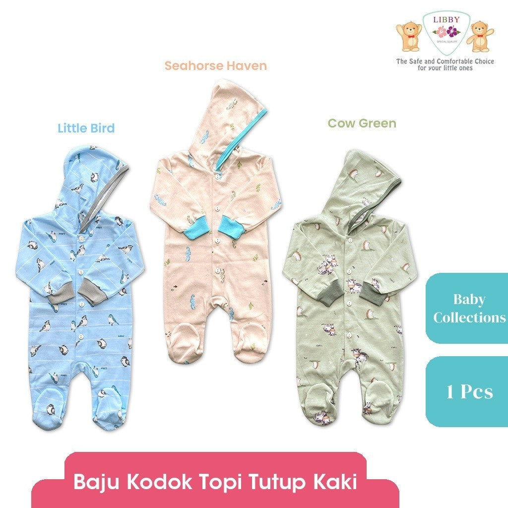 LIBBY Piyama Baju Kodok Newborn Bayi Laki laki Perempuan Motif Baby Collections (1 pcs)-Sleepsuit-Bodysuit-Play Suit-Jumper Pendek-Jumper Panjang