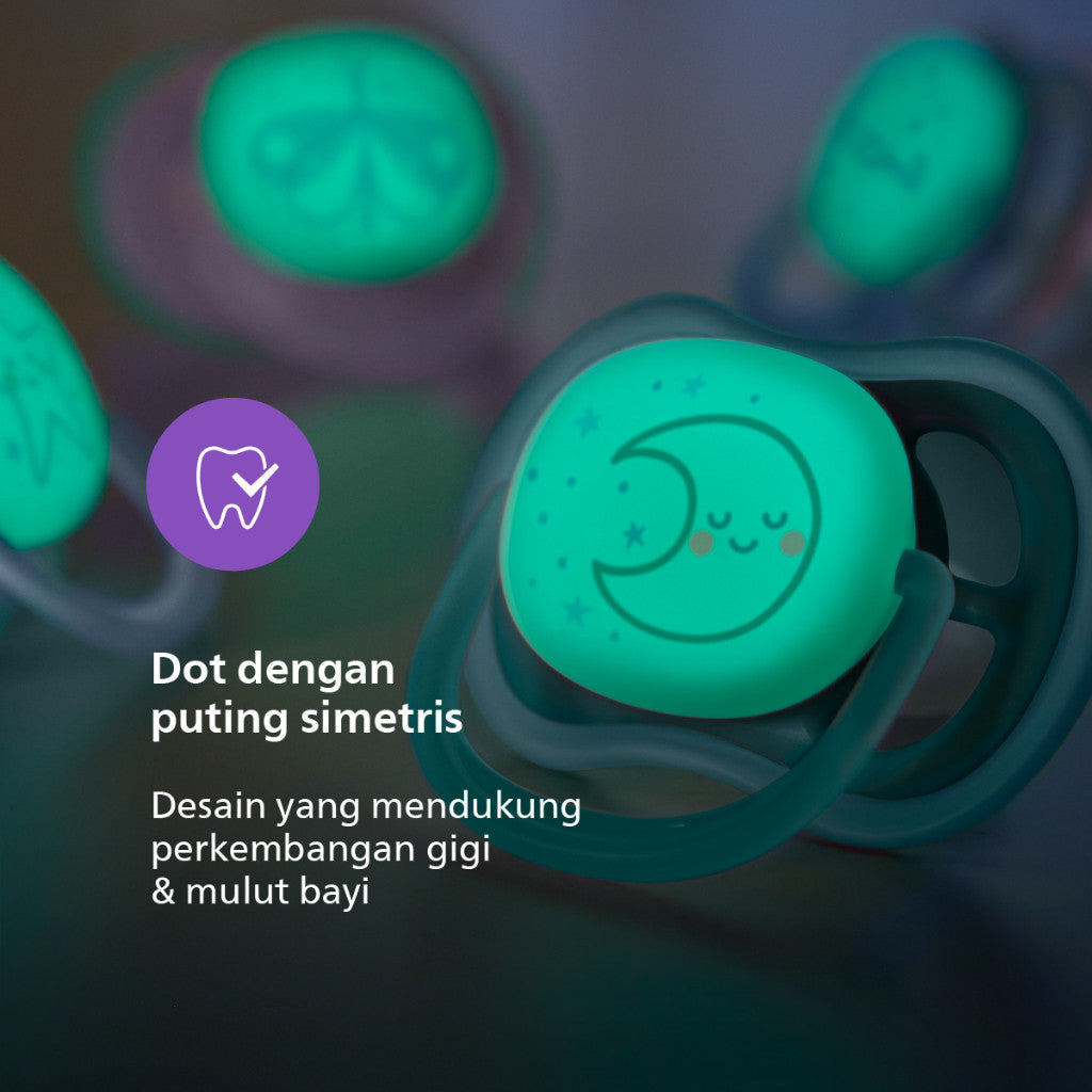 Philips Avent | Empeng Bayi / Soother Bayi | Ultra Air Glow In The Dark | Empeng dengan Ekstra Ventilasi | Character | 6-18M