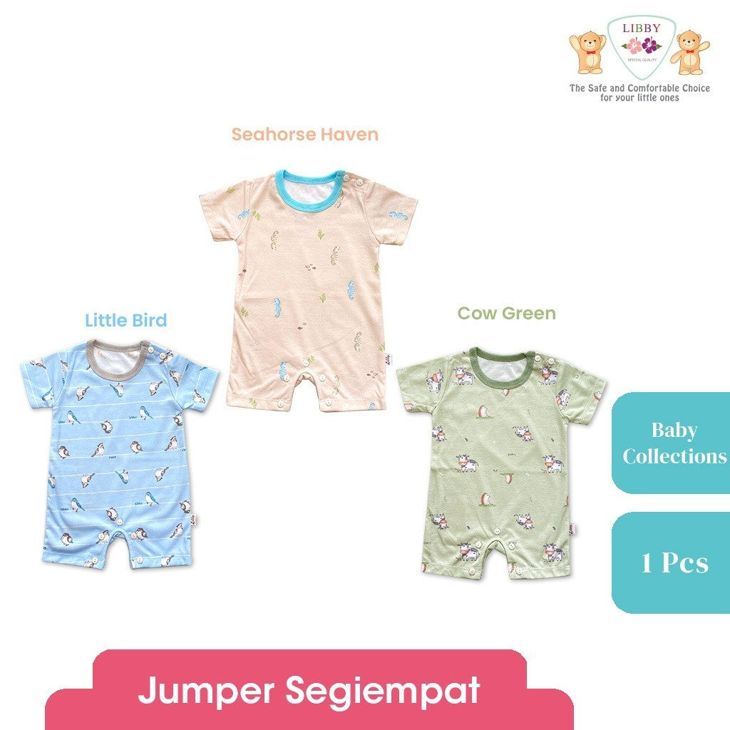 LIBBY Piyama Baju Kodok Newborn Bayi Laki laki Perempuan Motif Baby Collections (1 pcs)-Sleepsuit-Bodysuit-Play Suit-Jumper Pendek-Jumper Panjang