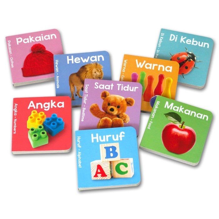 [Ginukginuk] Bilingual My Learning Library AKU PINTAR (English - Indonesian) (1 box isi 8 board books)