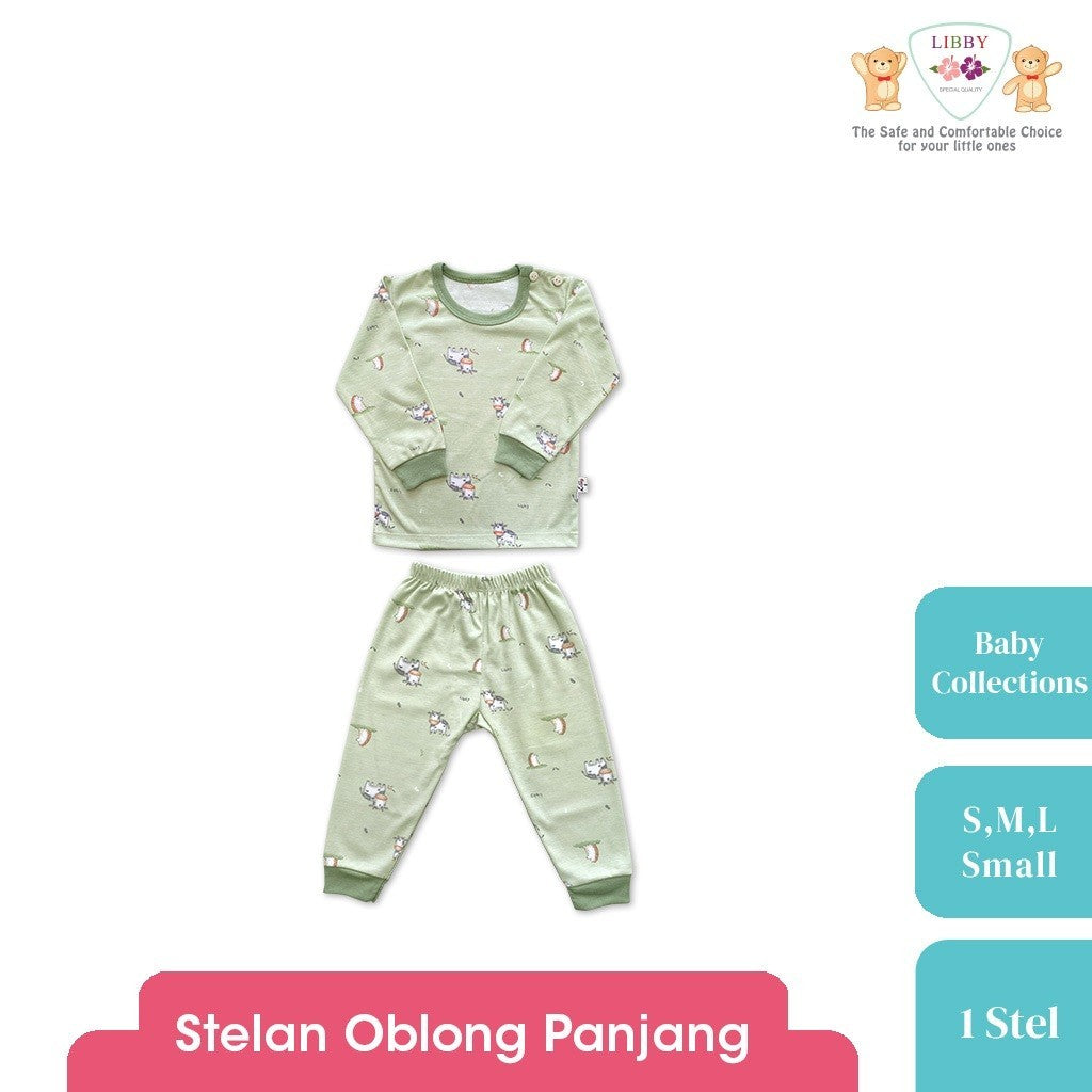 LIBBY Setelan Piyama Panjang Anak Laki Laki Perempuan Motif Baby Collections (1 stel)