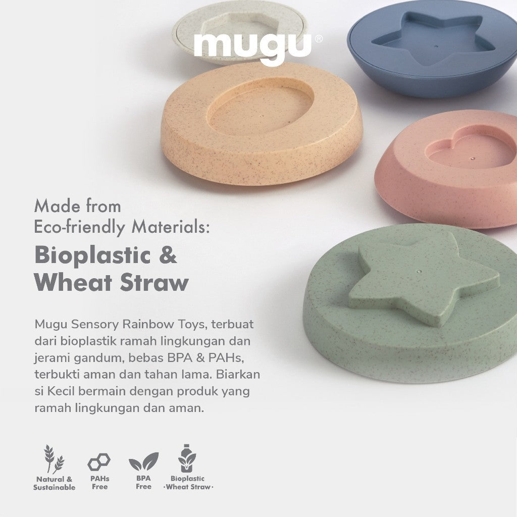 Mainan Edukatif Anak | Mainan Susun Montessori Edukatif | Wheat Straw Bahan Jerami Gandum | BPA Free & SNI - mugu Sensory Toys