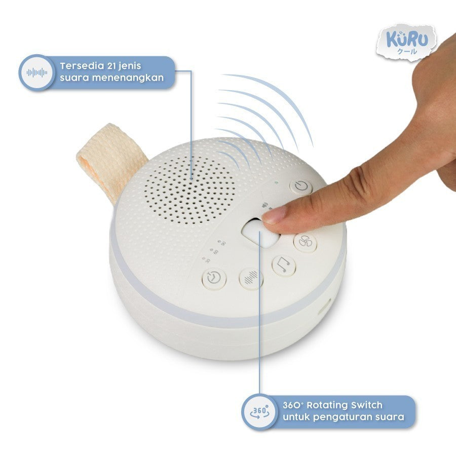 KURU W15 Portable Baby White Noise Sound Machine Shusher with LED Night Lamp