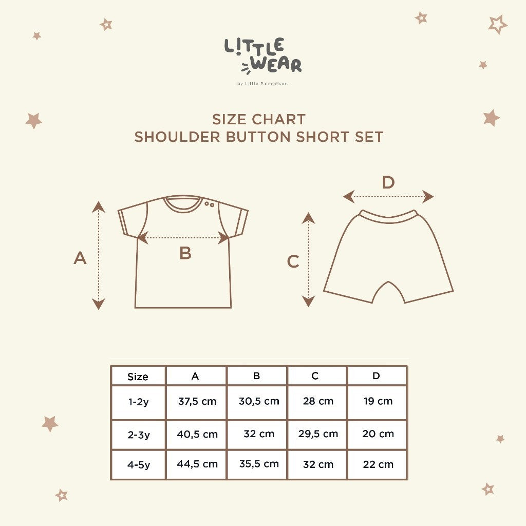 Little Palmerhaus - Little Wear Shoulder Button Short Set 22.0 (Setelan Anak Lengan Pendek)