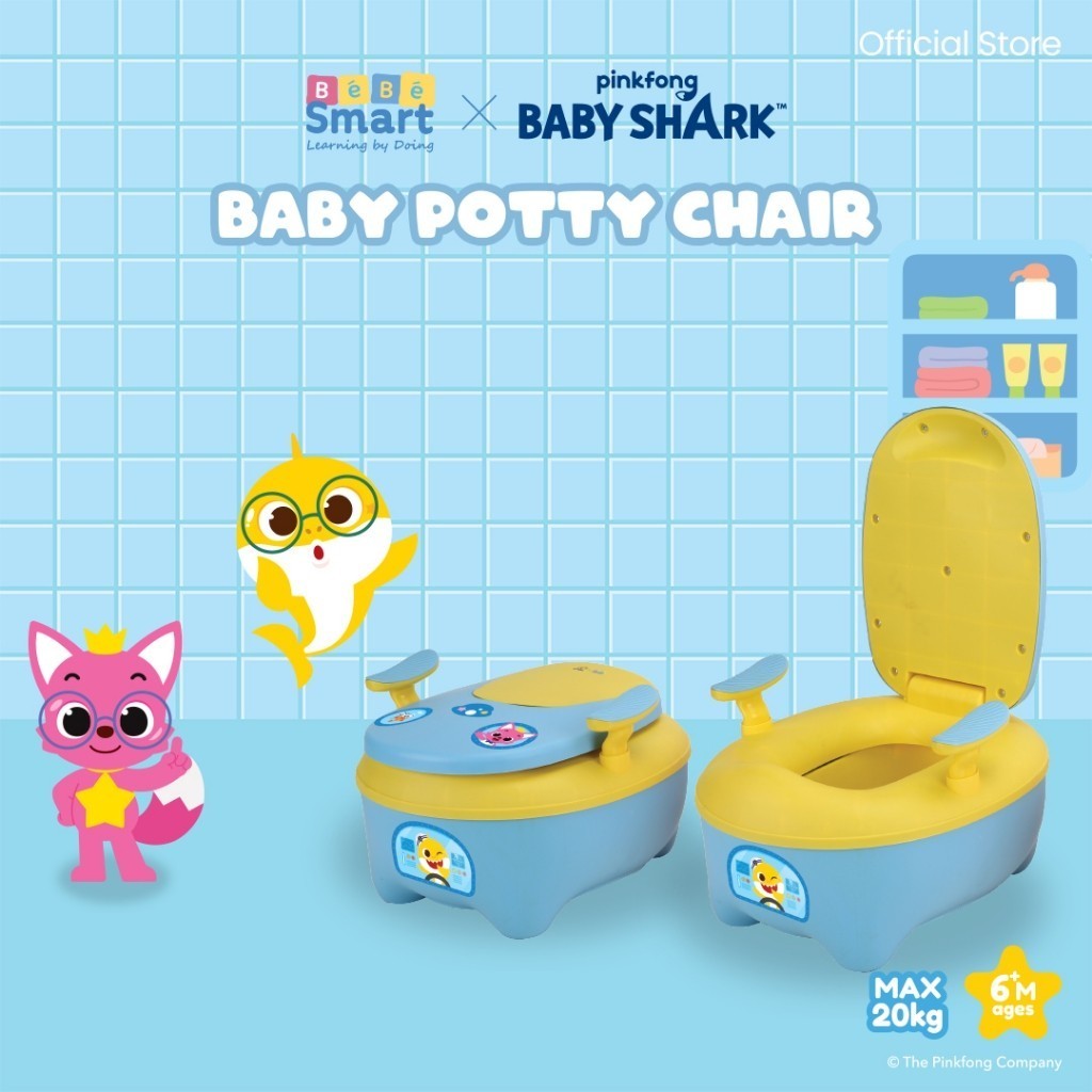 BEBE SMART Pinkfong Pink fong Toilet Training Anak Baby Shark / Baby Potty Chair / Potty Training / Toilet Training