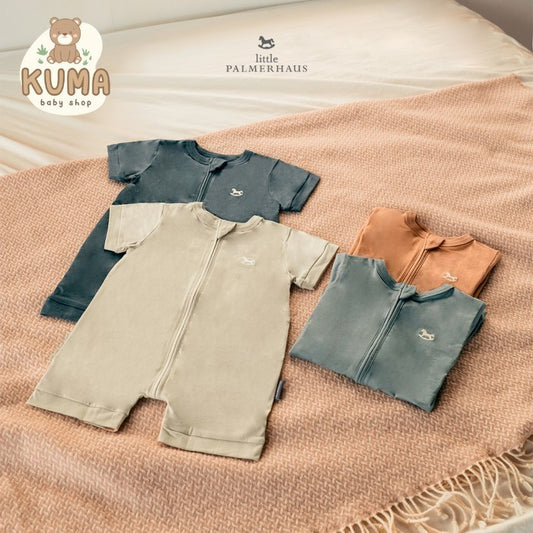 Jumper Bayi Lengan Pendek - Little Palmerhaus Baby Zippy Playsuit 10.0