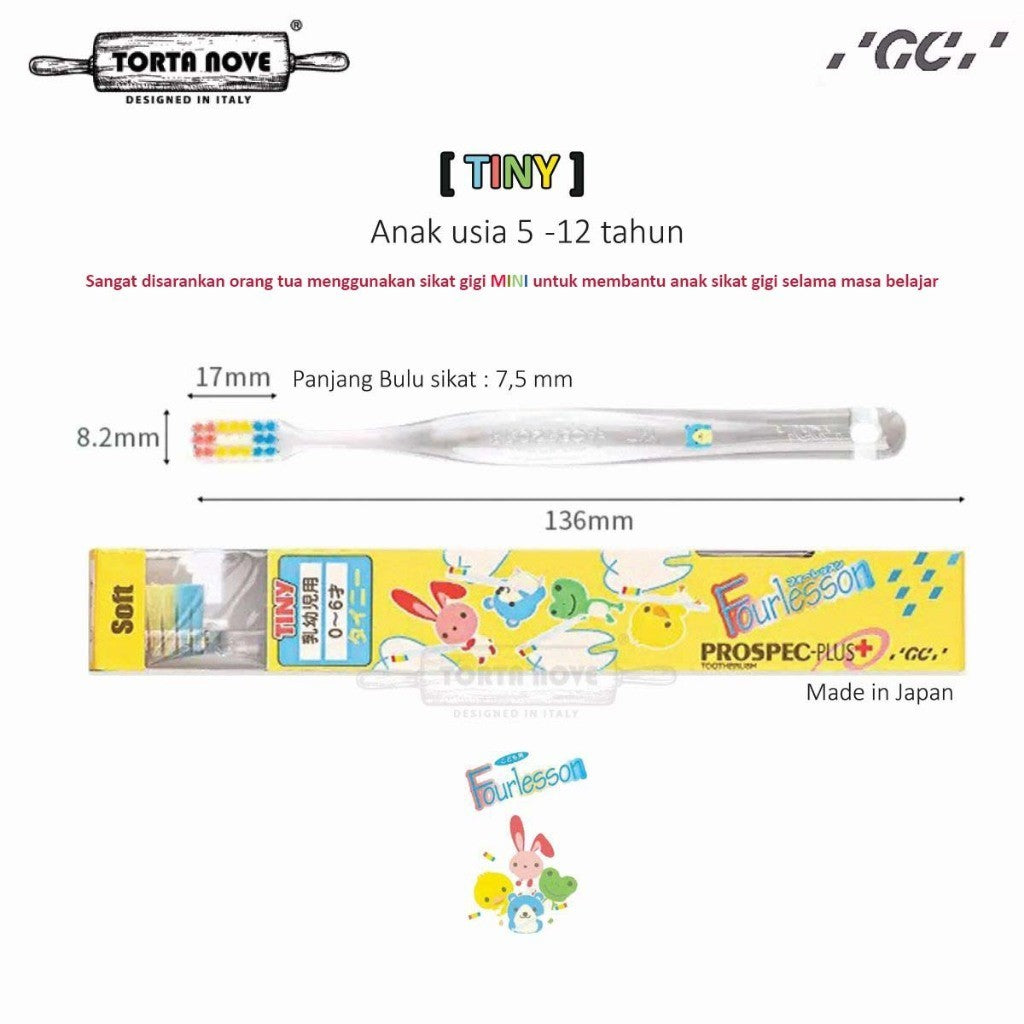 Sikat gigi anak Prospec Fourlesson GC Jepang ORIGINAL bayi balita toothbrush Four lesson
