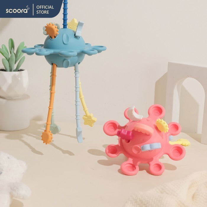 Scoora Premium Silicone Teether Pull Toys Mainan Sensorik Gigitan Bayi