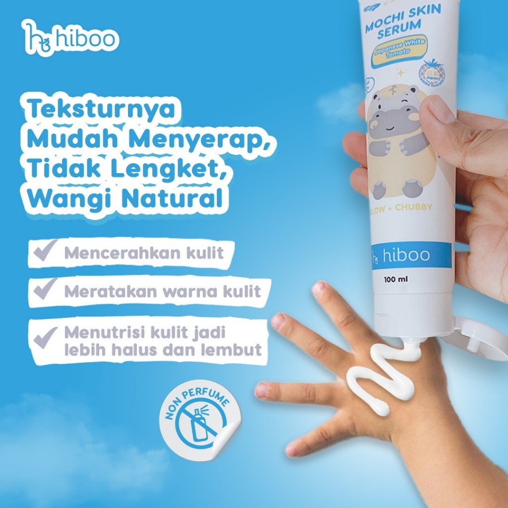 Hiboo Mochi Glow Baby Serum with Japanese White Tomato 2 in 1 Face Cream Bayi & Body Lotion Bayi 50 ml - Skincare Bayi Newborn Cream Wajah Bayi Whitening Cream C22