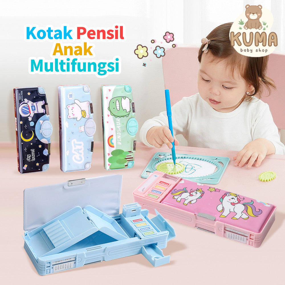 Hannei Tempat Pensil Multifungsi Motif Untuk Anak Kotak Pensil Case