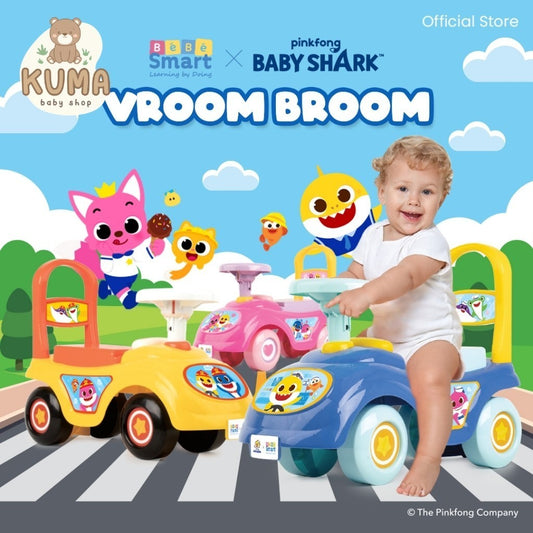 BEBE SMART Vroom Broom Ride On Pink Fong Baby Shark / Mobil Anak Bisa Dinaiki / Mainan Anak / Mobil Mobilan