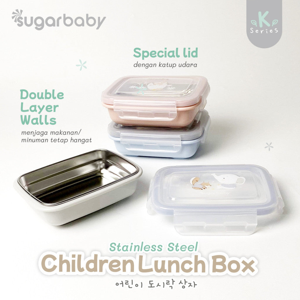 Sugar baby Stainless Steel Children Lunch box / Kotak Makan stainless Sugarbaby/ Kotak Makan Anak/ Kotak Bekal Anak