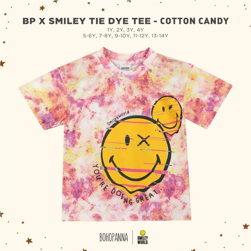 BOHOPANNA - BOHOPANNA X SMILEY - TIE DYE TEE - Kaos Anak - Atasan Anak 2504