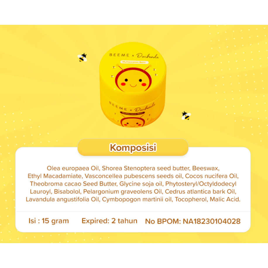 Beeme Multipurpose Balm x Dwihanda Balm Kulit Sensitif Hidrasi Lembab Bayi Anak