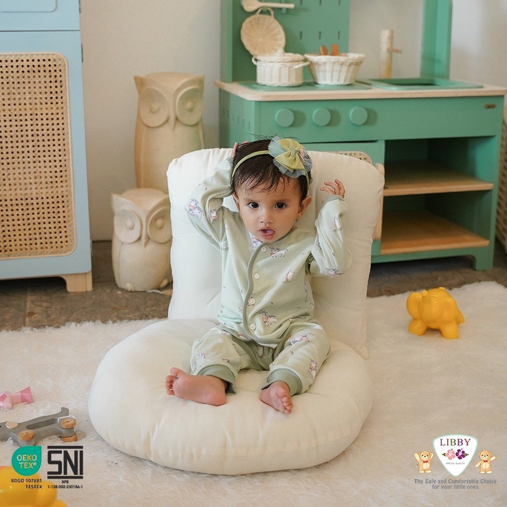 LIBBY  Setelan Piyama Oblong Pendek Anak Laki Laki Perempuan Motif Baby Collections (1 stel)