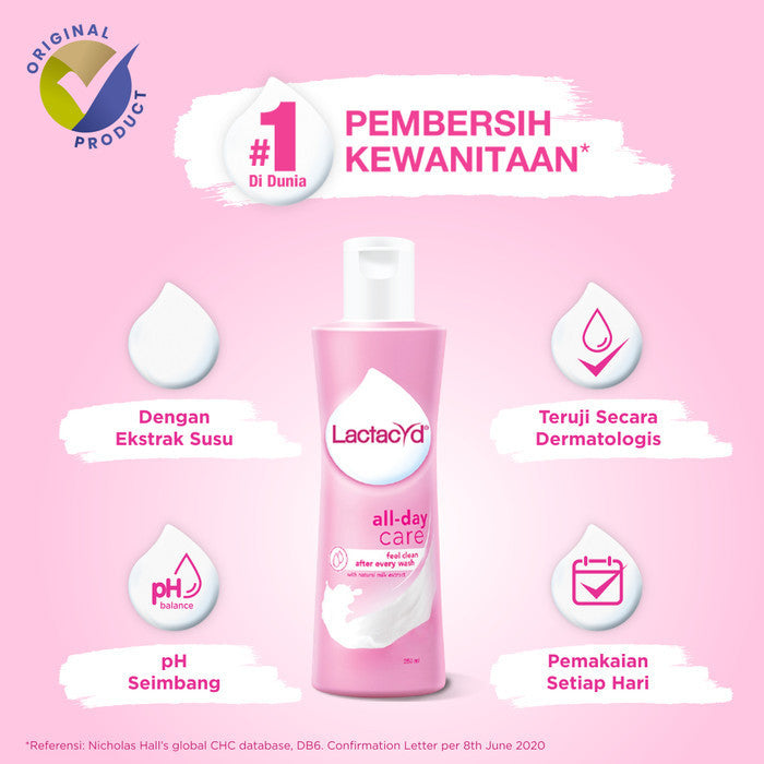 Lactacyd All Day Care 60mL - Pembersih Kewanitaan Anti Iritasi