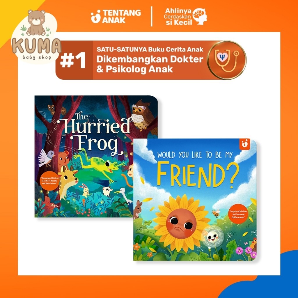 Tentang Anak -  Story Boardbook: The Hurried Frog + Would You Like to be My Friend | Asah Ketangguhan si Kecil