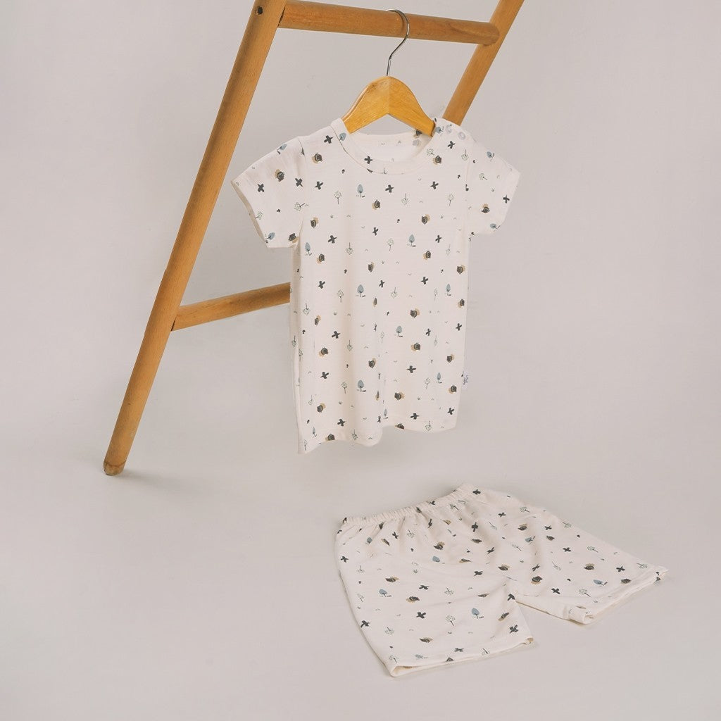 Little Palmerhaus - Little Wear Shoulder Button Short Set 22.0 (Setelan Anak Lengan Pendek)