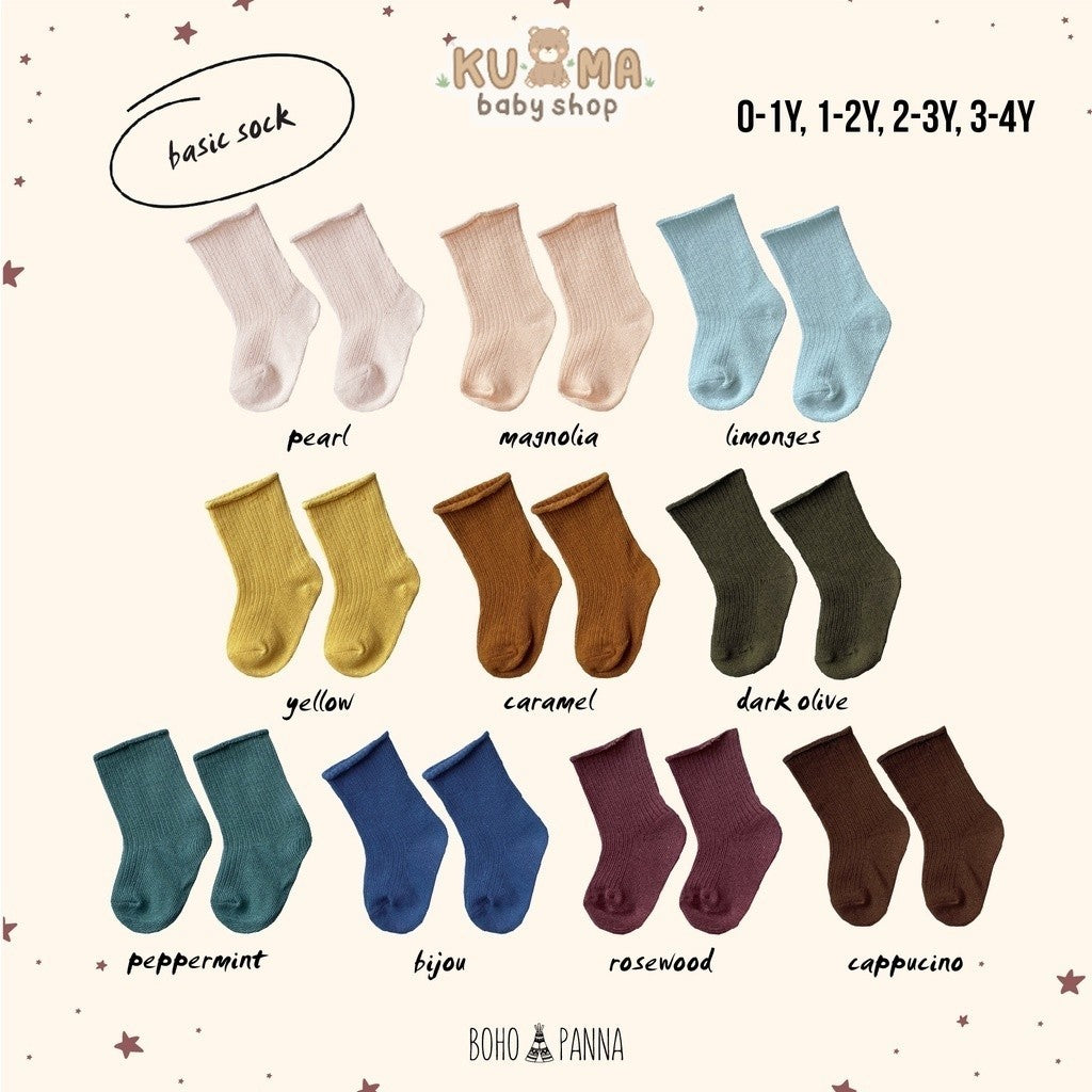 BOHOPANNA - BASIC SOCK - Kaos Kaki Anak 0-4 tahun