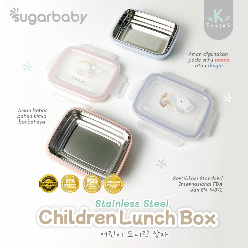 Sugar baby Stainless Steel Children Lunch box / Kotak Makan stainless Sugarbaby/ Kotak Makan Anak/ Kotak Bekal Anak