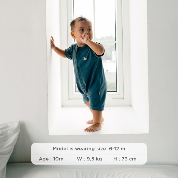 Jumper Bayi Lengan Pendek - Little Palmerhaus Baby Zippy Playsuit 10.0