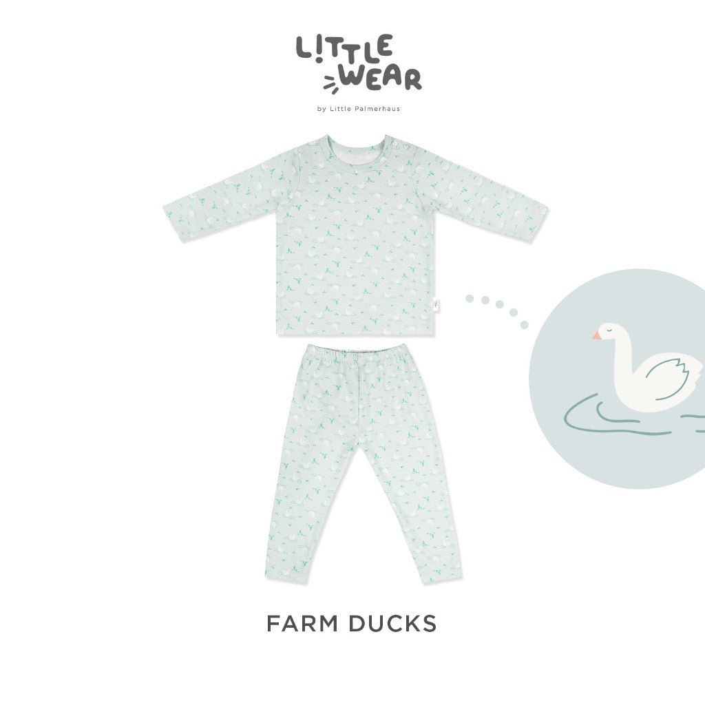 Little Palmerhaus - Little Wear Shoulder Button Long Set 22.0 (Setelan Anak Lengan Panjang)