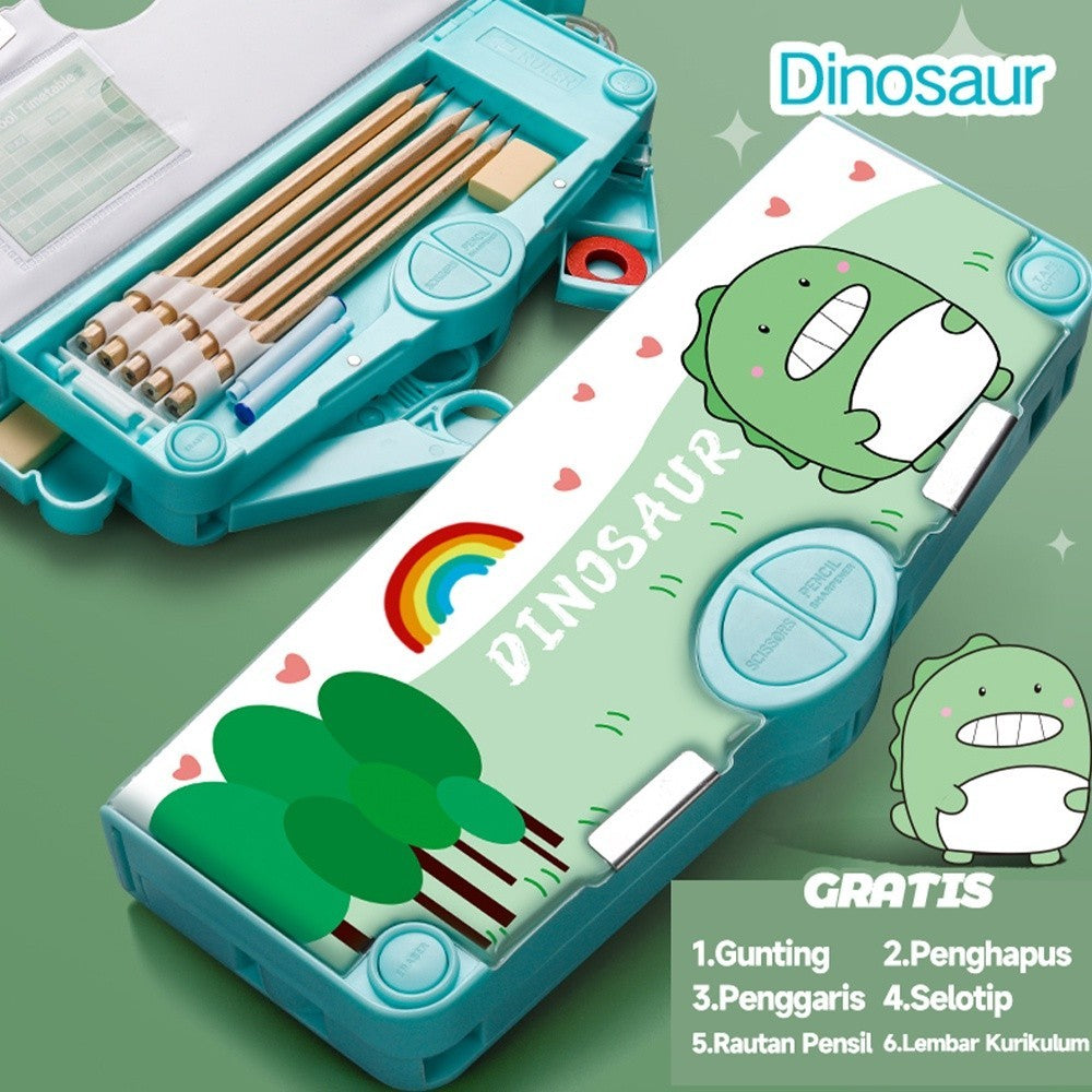 Hannei Tempat Pensil Multifungsi Motif Untuk Anak Kotak Pensil Case