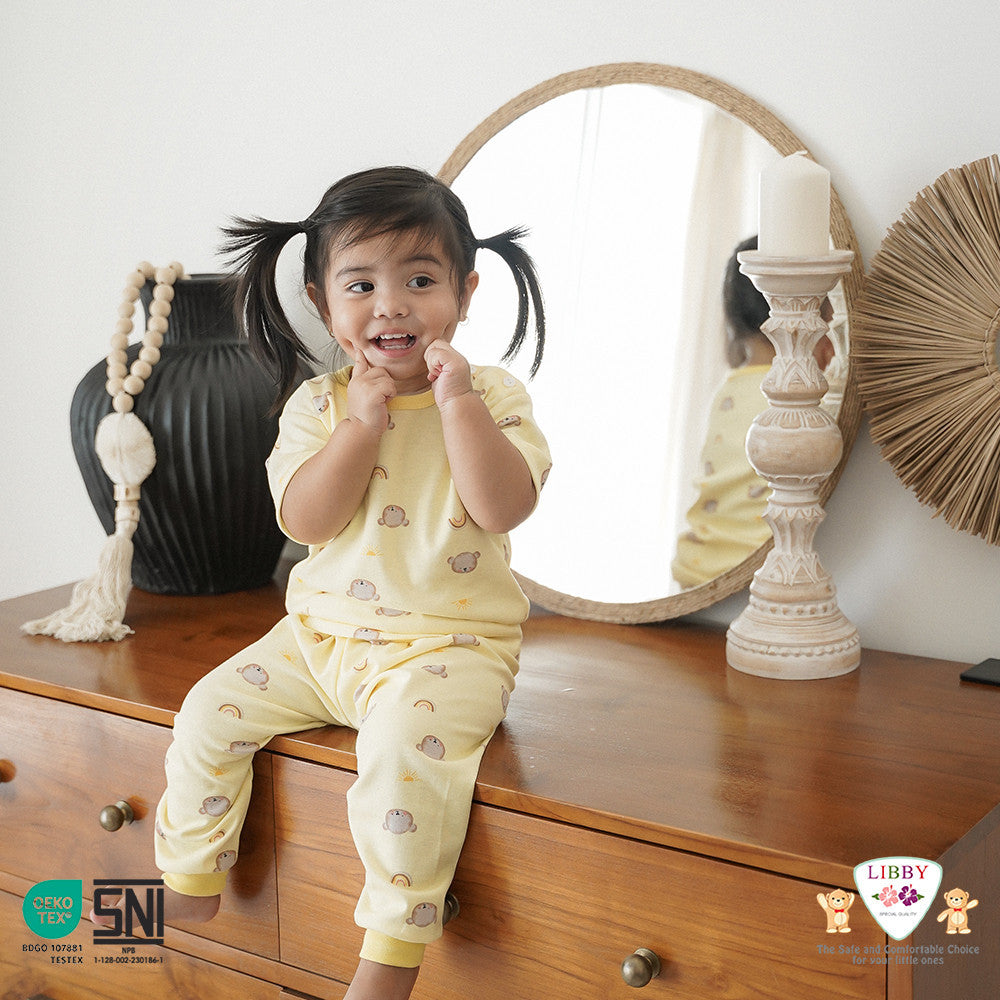 LIBBY Setelan Piyama Panjang Anak Laki Laki Perempuan Motif Baby Collections (1 stel)