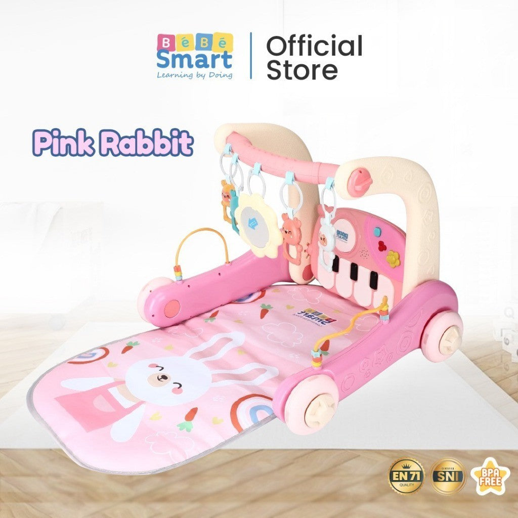 BEBE SMART 6 in 1 Multifunction Walker / Mainan Dorong Bayi / Mainan Matras / Alat Bantu Jalan / Pianogym / Push Walker