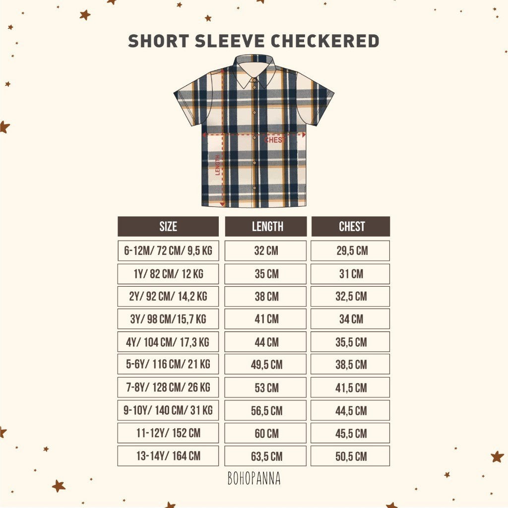 BOHOPANNA - SHORT SLEEVE CHECKERED - Atasan Anak Laki-Laki 2523