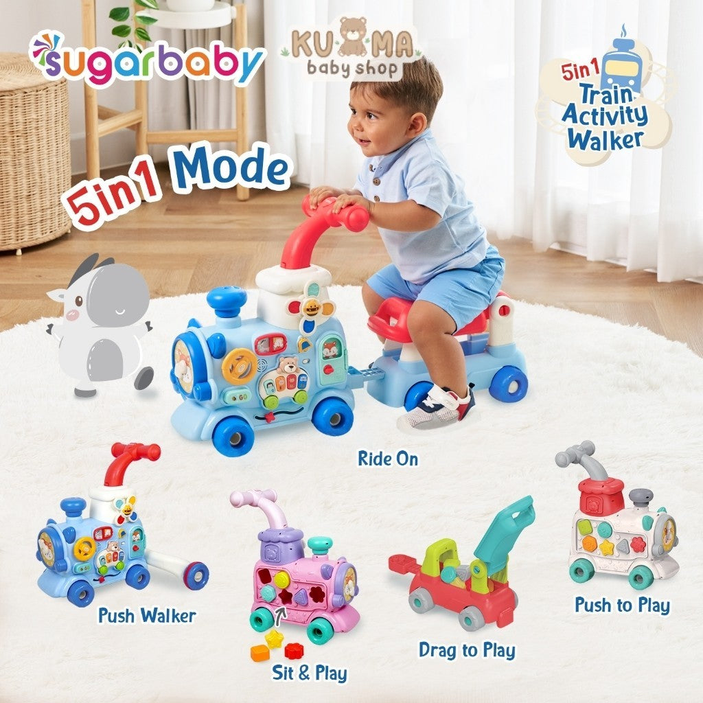 Sugarbaby Train Activity Walker 5in1 Mode/Baby Walker/Mainan Dorong Bayi