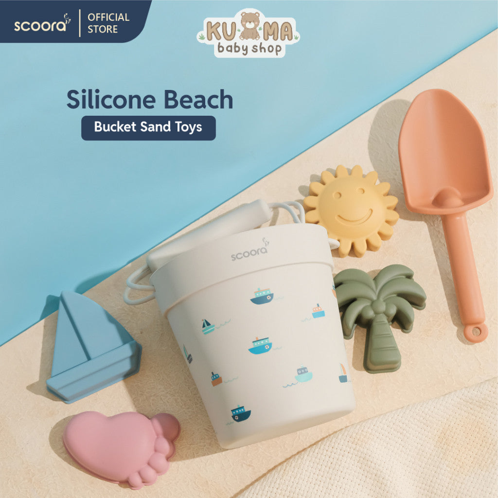 SCOORA Premium Silicone Beach Bucket Sand Toys Silikon Mainan Cetakan Pasir