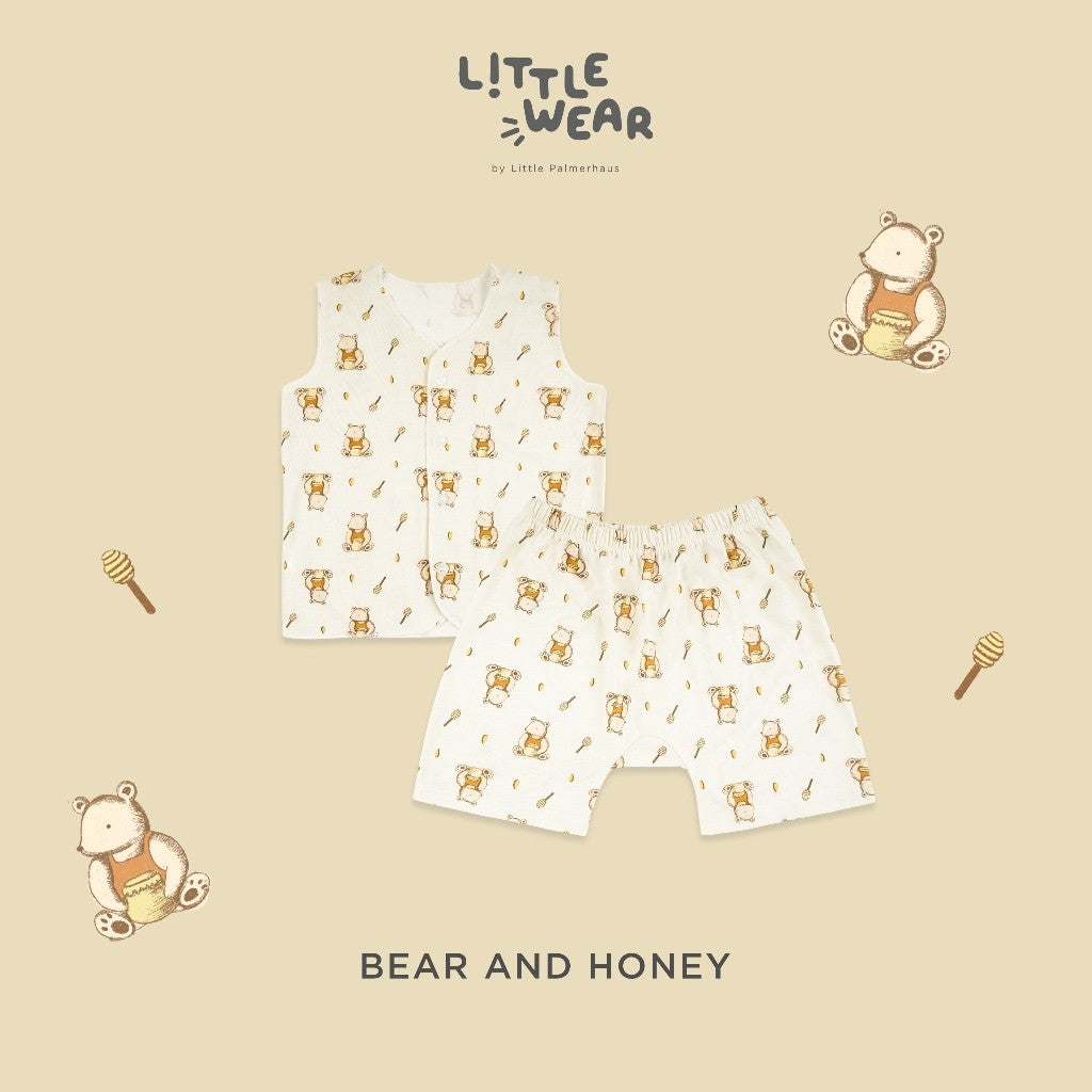 Little Wear Button Sleeveless Set 23.0 by Little Palmerhaus (Setelan Baju Anak Lengan Buntung)