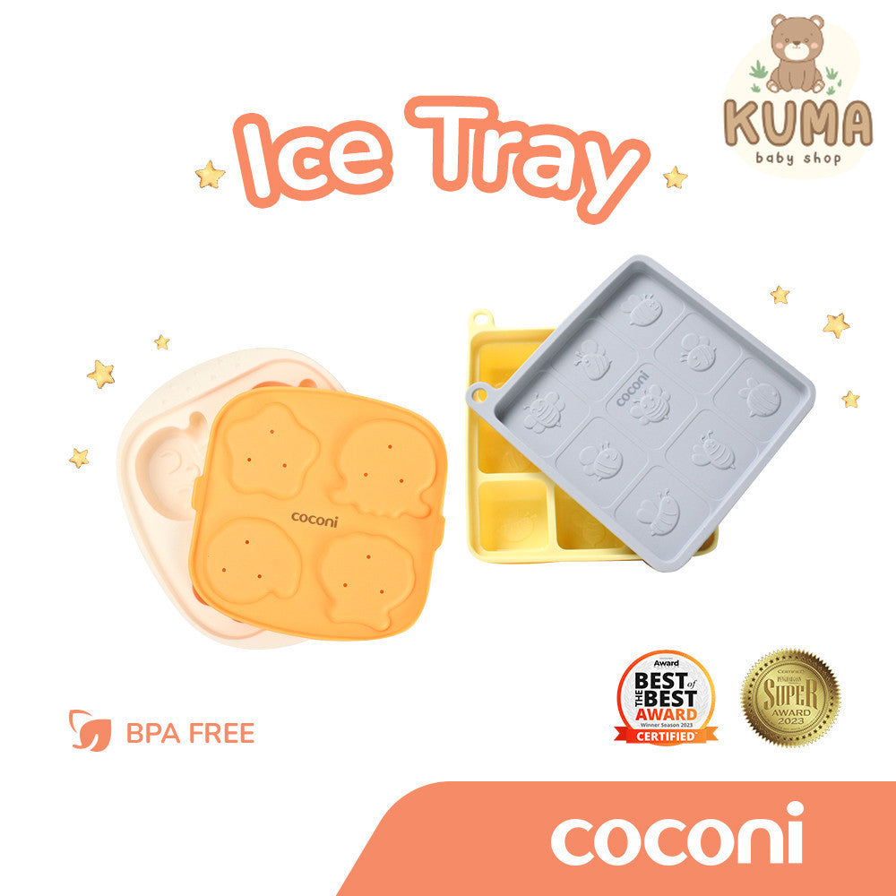 COCONI Silicone Ice Tray Cube | Cetakan Makanan / Es Batu Tempat Penyimpanan Makanan MPASI