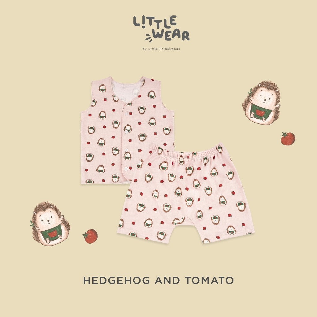 Little Wear Button Sleeveless Set 23.0 by Little Palmerhaus (Setelan Baju Anak Lengan Buntung)