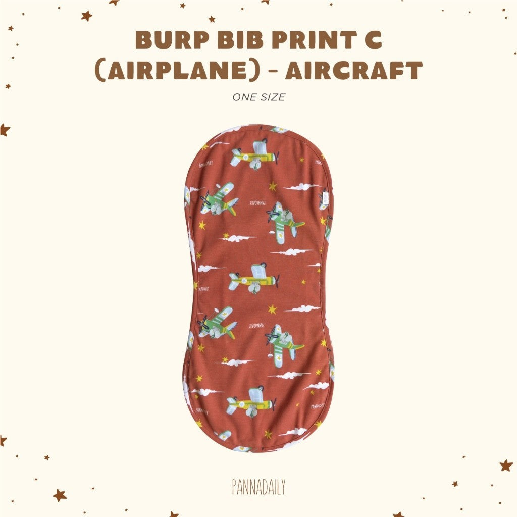 BOHOPANNA - PANNADAILY - BURP BIB UNI PRINT C Airplane - Slabber Bayi