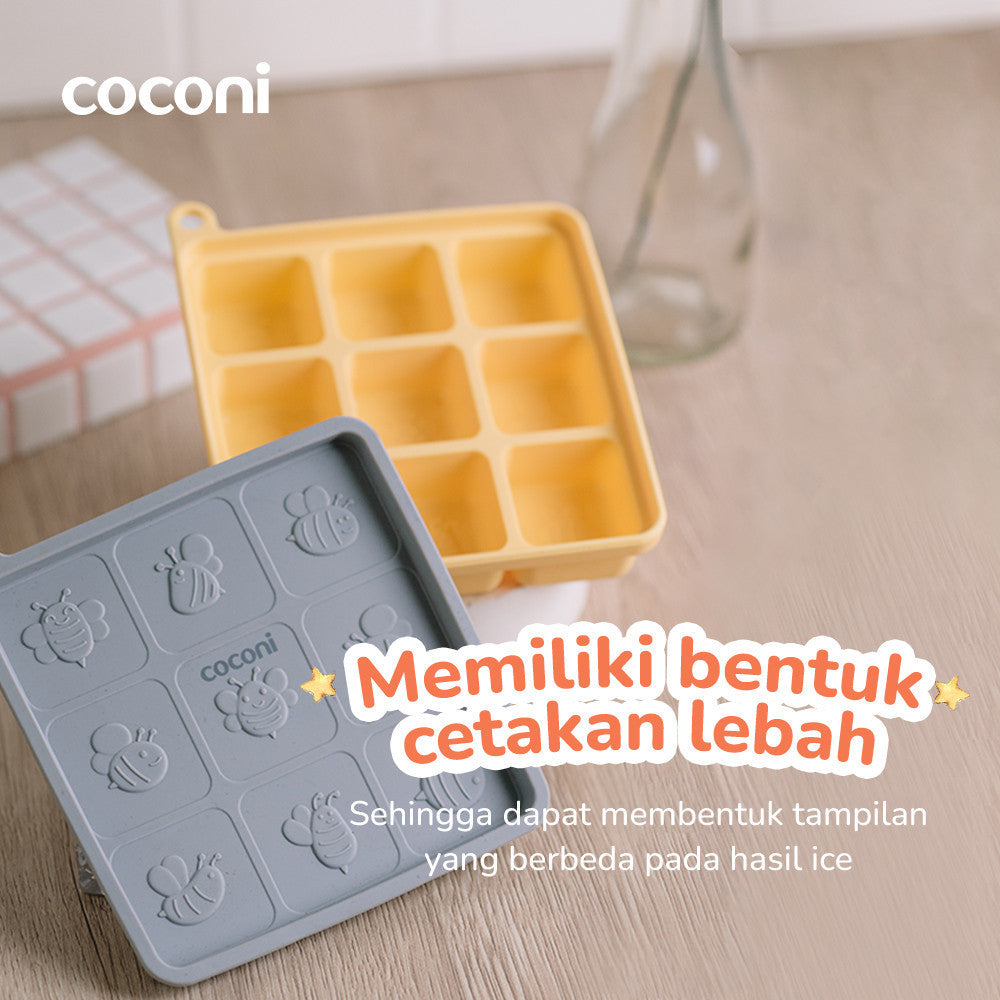 COCONI Silicone Ice Tray Cube | Cetakan Makanan / Es Batu Tempat Penyimpanan Makanan MPASI