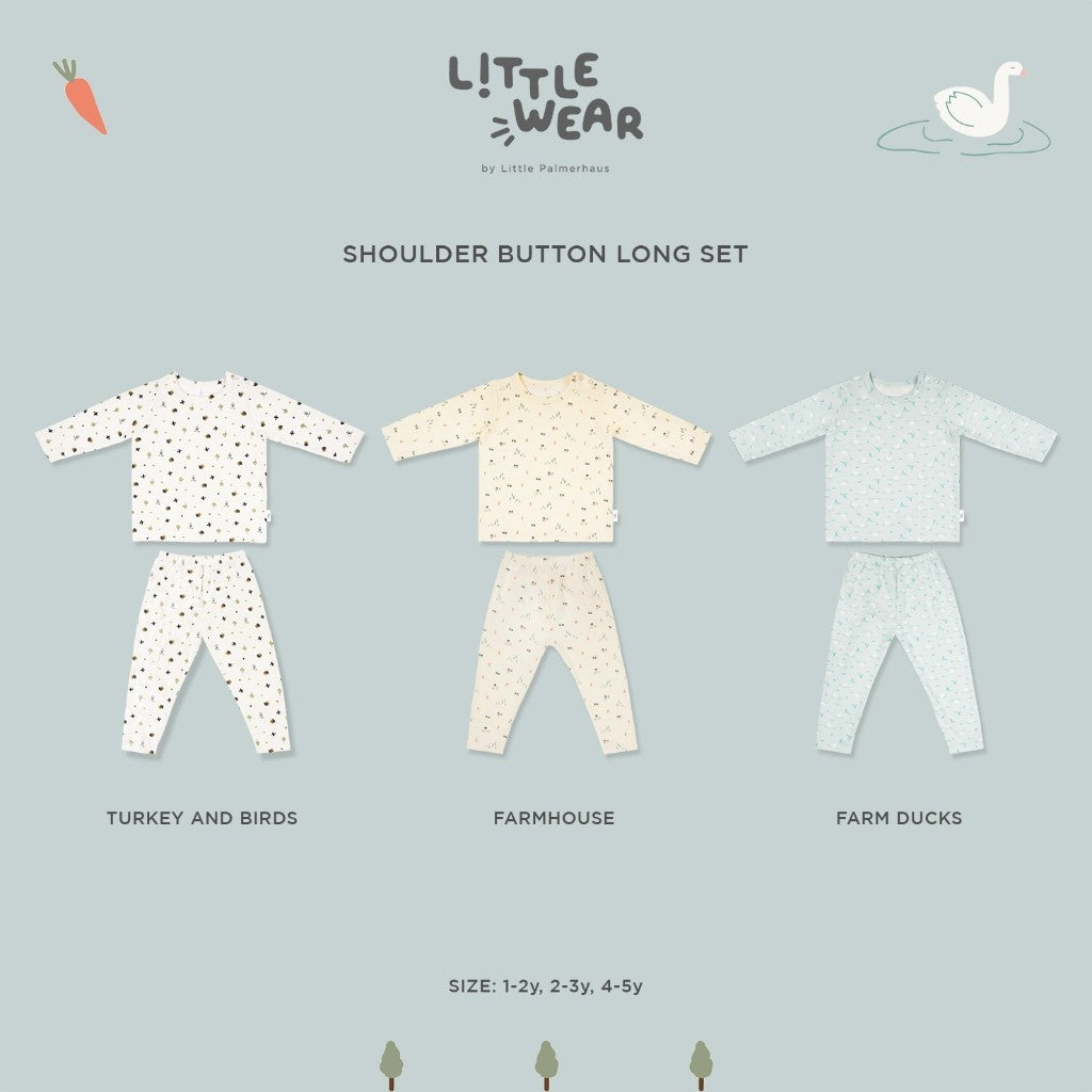 Little Palmerhaus - Little Wear Shoulder Button Long Set 22.0 (Setelan Anak Lengan Panjang)
