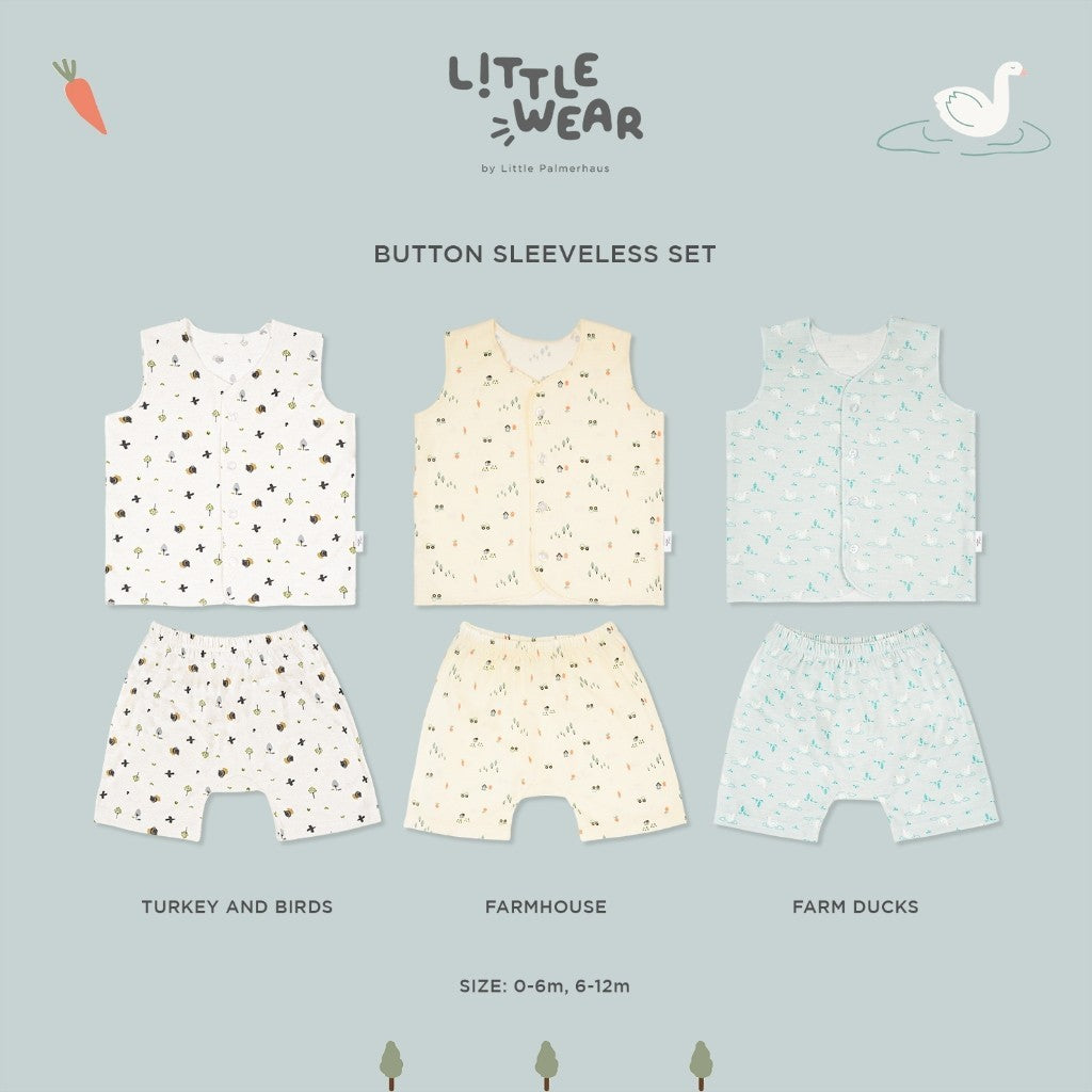 Little Palmerhaus - Little Wear Button Sleeveless Set 22.0 (Setelan Bayi Lengan Buntung)